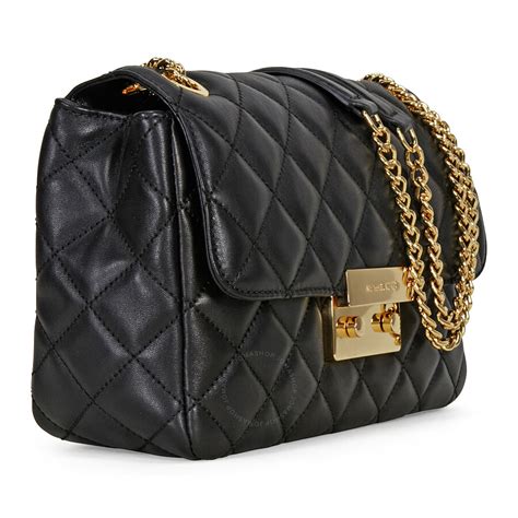 michael kors sloan large chain shoulder bag - black|michael kors quilted bag.